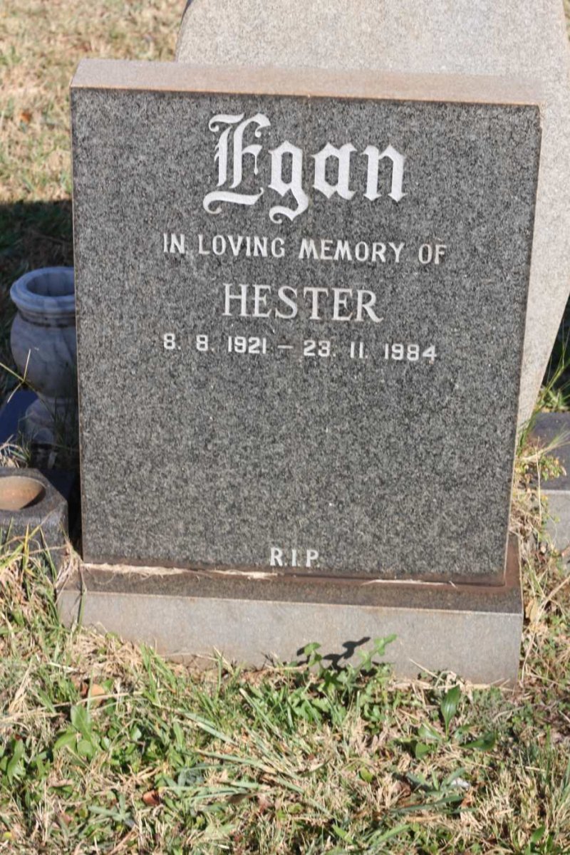 EGAN Hester 1921-1984