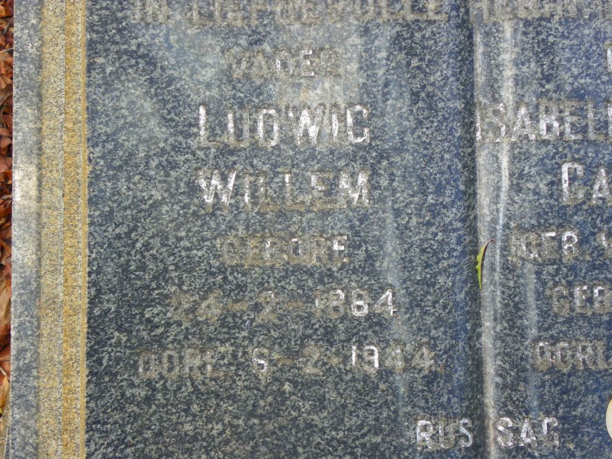 EHRKE Ludwig Willem 1884-1944 &amp; Isabella Frederika Catharina VAN DEVENTER 1892-1962