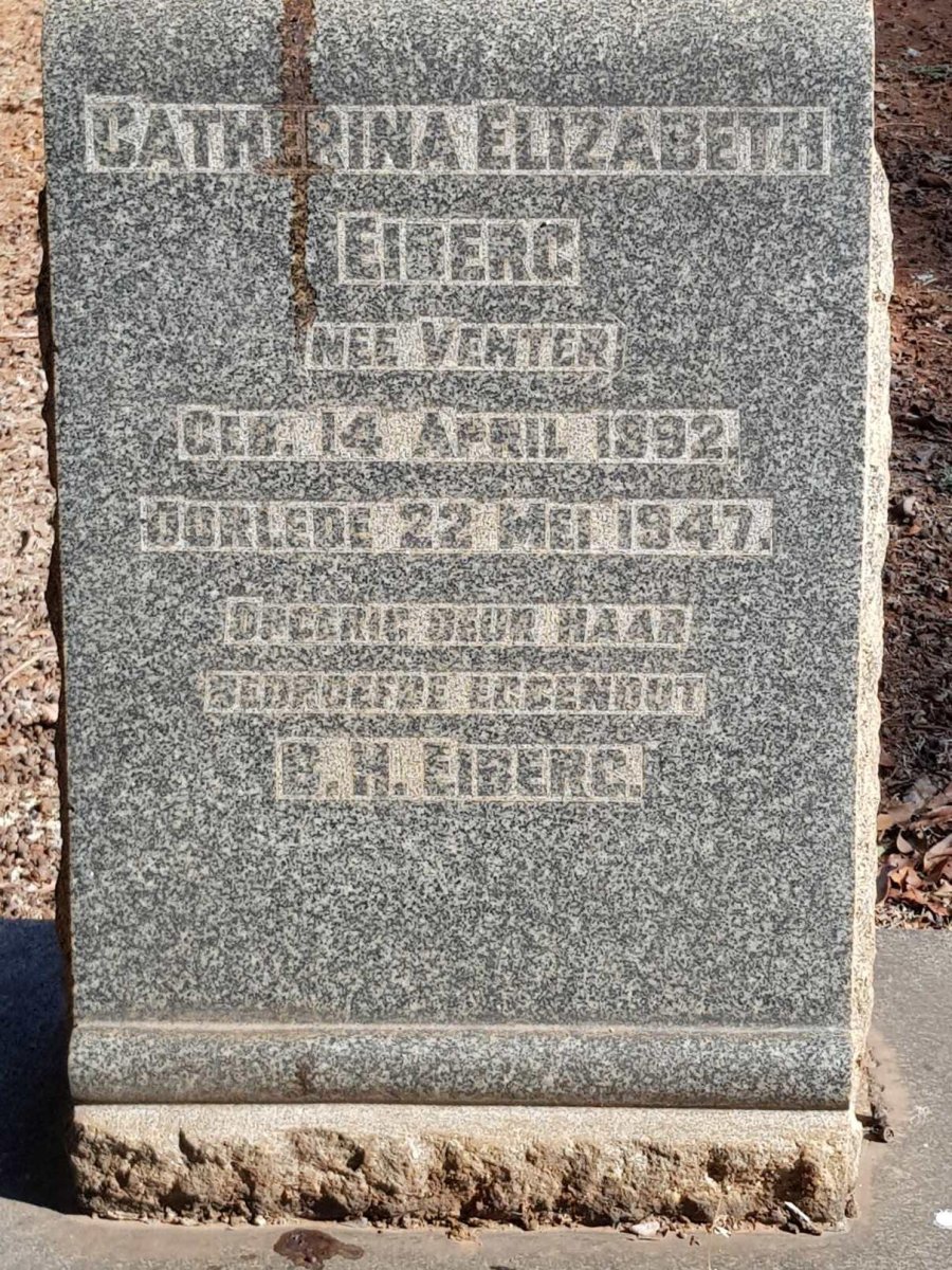 EIBERG Catherina Elizabeth nee VENTER 1892-1947
