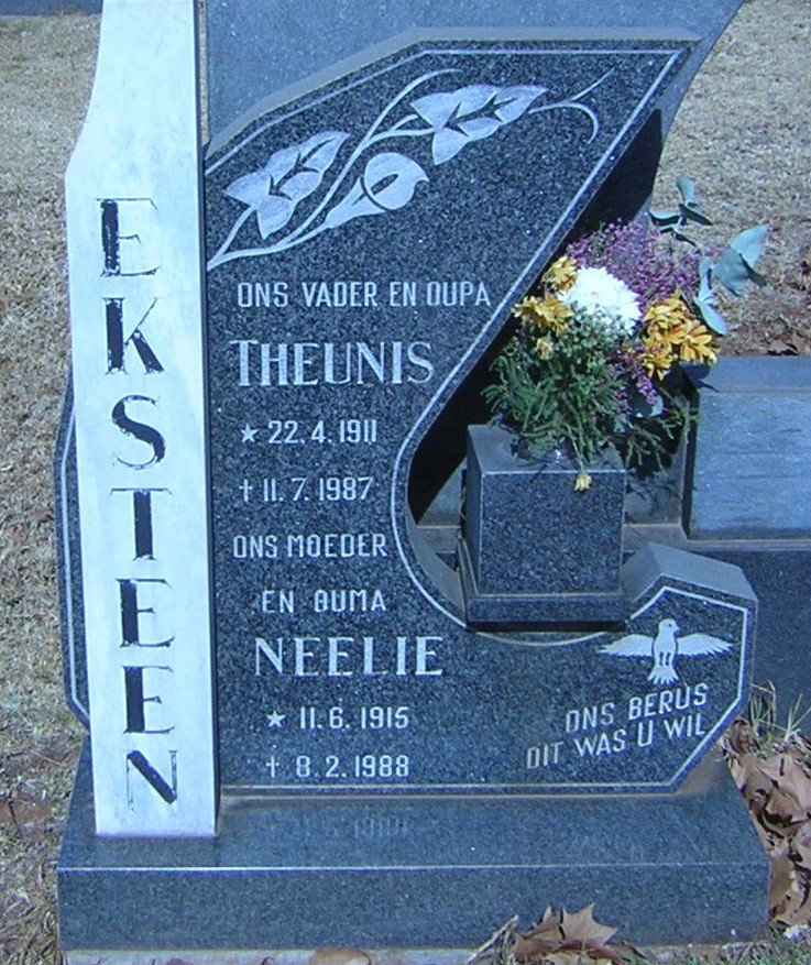 EKSTEEN Theunis 1911-1987 &amp; Neelie 1915-1988