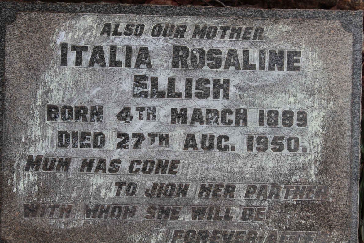 ELLISH John Arthur 1889-1943 &amp; Italia Rosaline 1889-1950