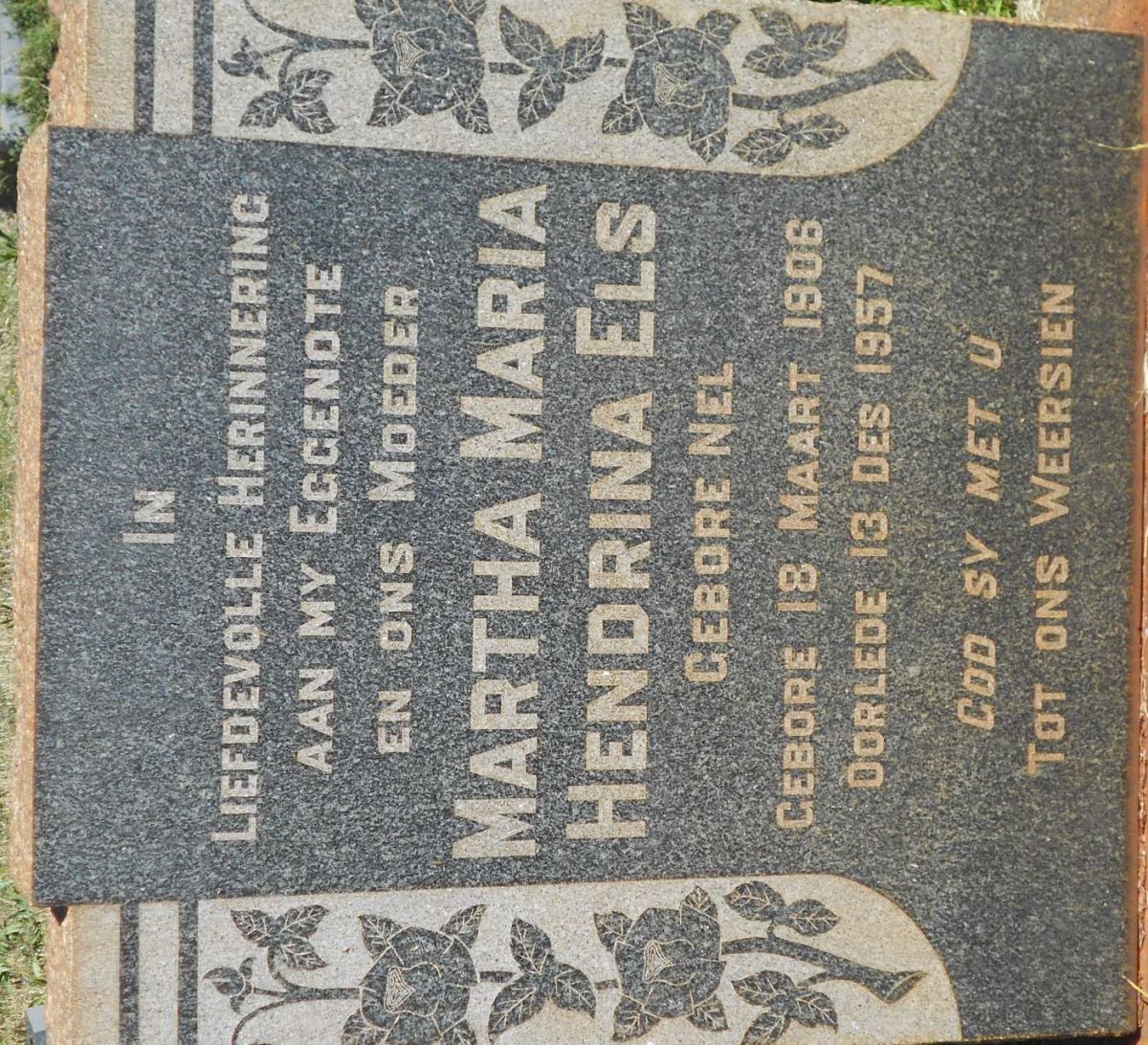 ELS Martha Maria Hendrina nee NEL 1906-1957