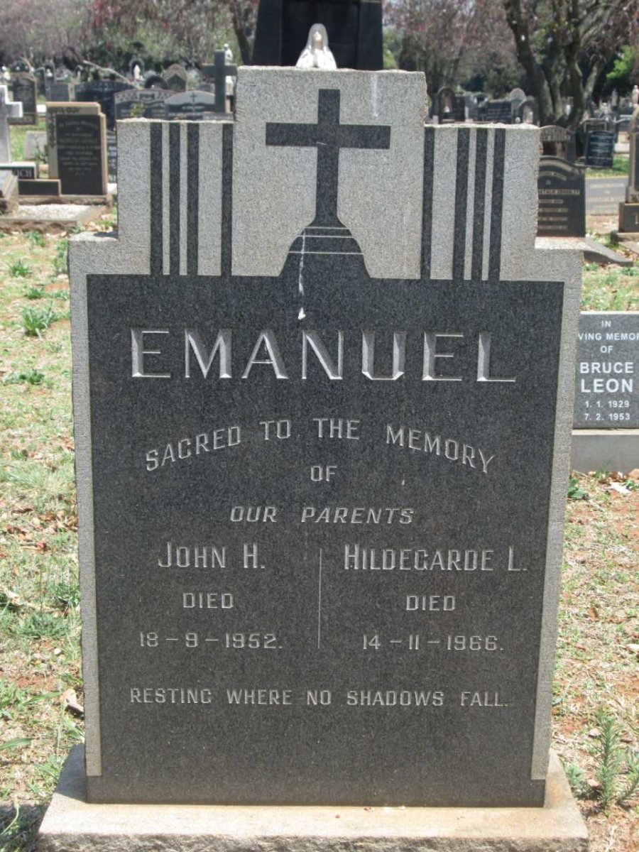 EMANUEL John H. -1952 &amp; Hildegarde L. -1966