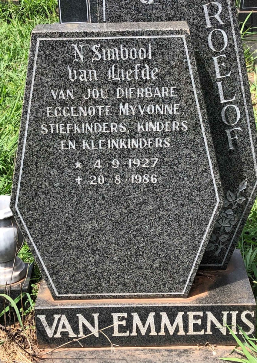 EMMENIS Roelof, van 1927-1986