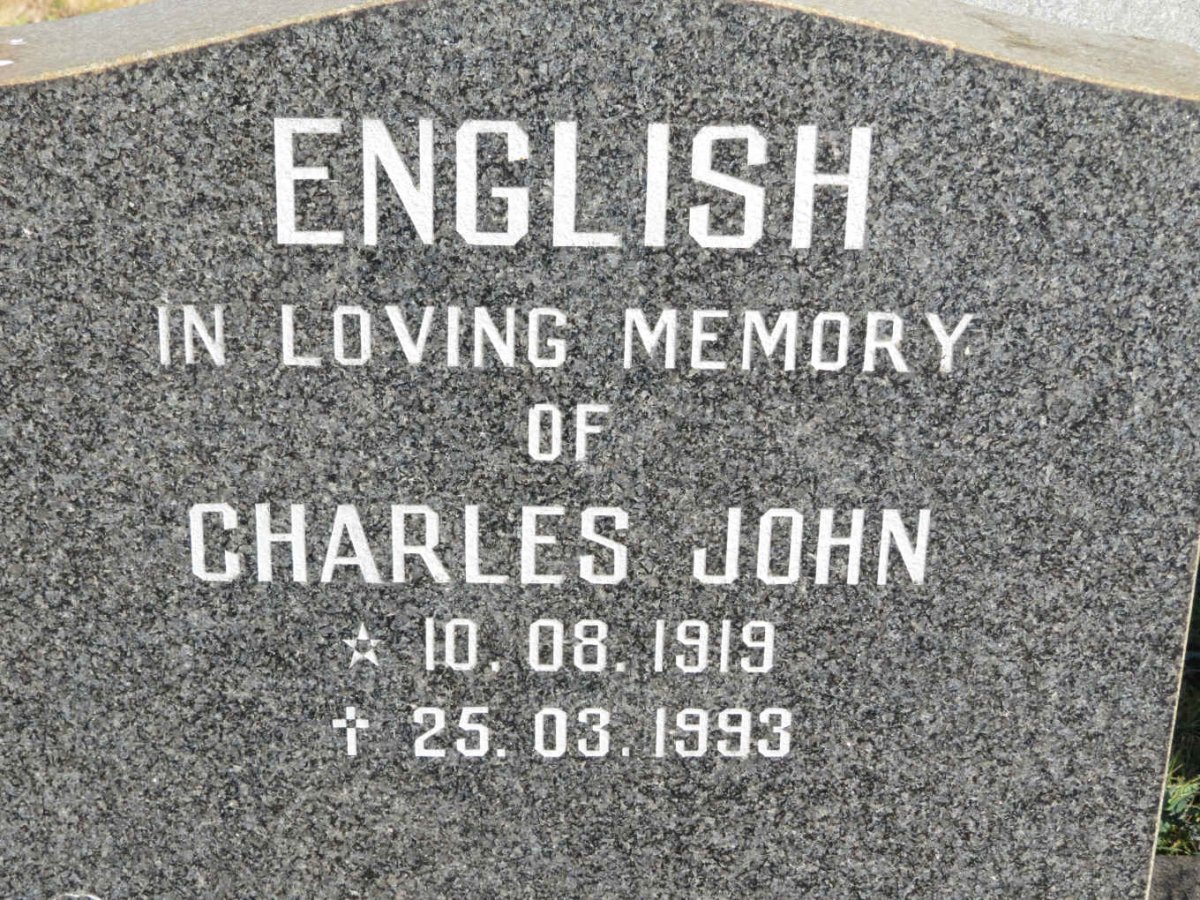 ENGLISH Charles John 1919-1993