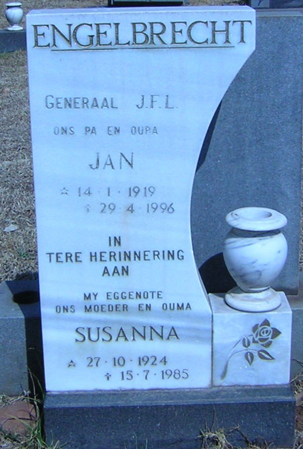 ENGELBRECHT J.F.L. 1919-1996 &amp; Susanna 1924-1985