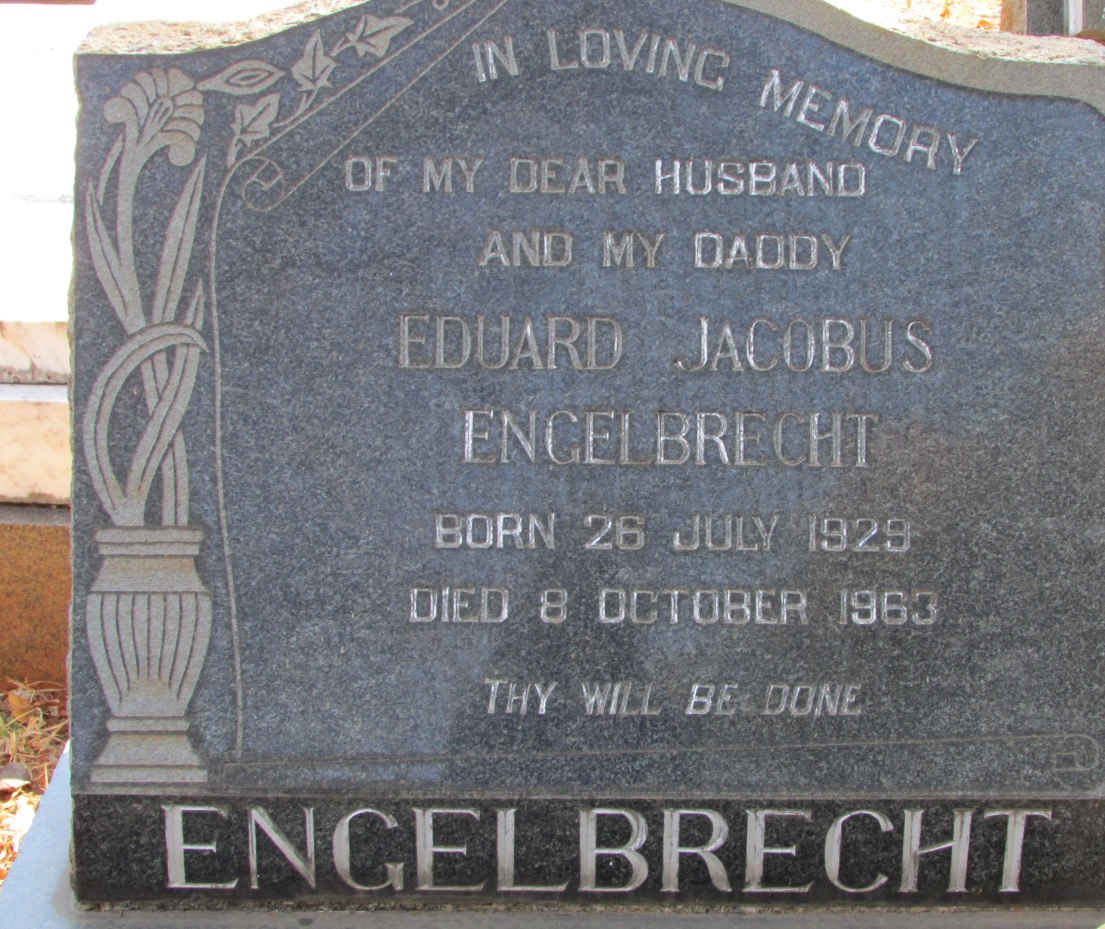 ENGELBRECHT Eduard Jacobus 1929-1963