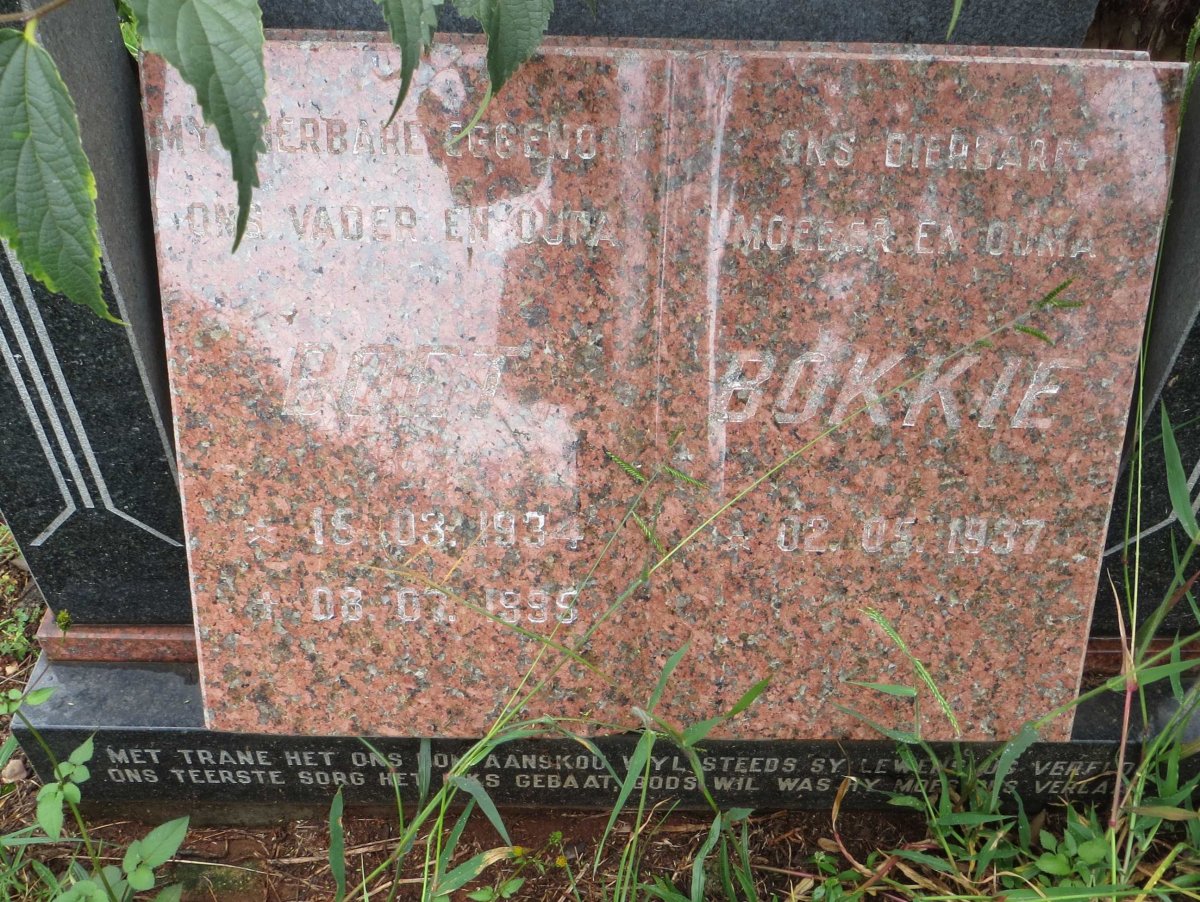 ENGELBRECHT Boet 1934-1995 &amp; Bokkie 1937-