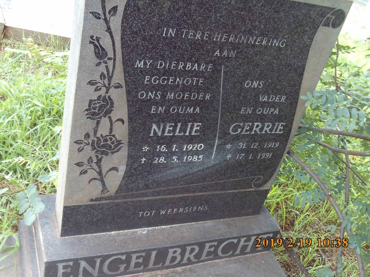 ENGELBRECHT Gerrie 1919-1991 &amp; Nelie 1920-1985