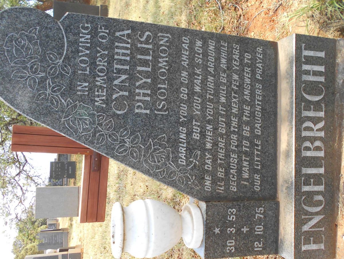ENGELBRECHT Cynthia Phyllis nee SOLOMON 1953-1975