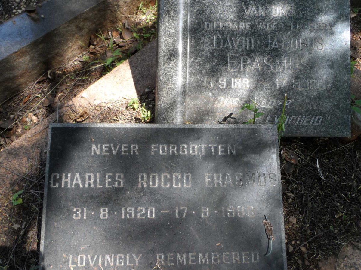 ERASMUS David Jacobus 1891-1967 :: ERASMUS Charles Rocco 1920-1990