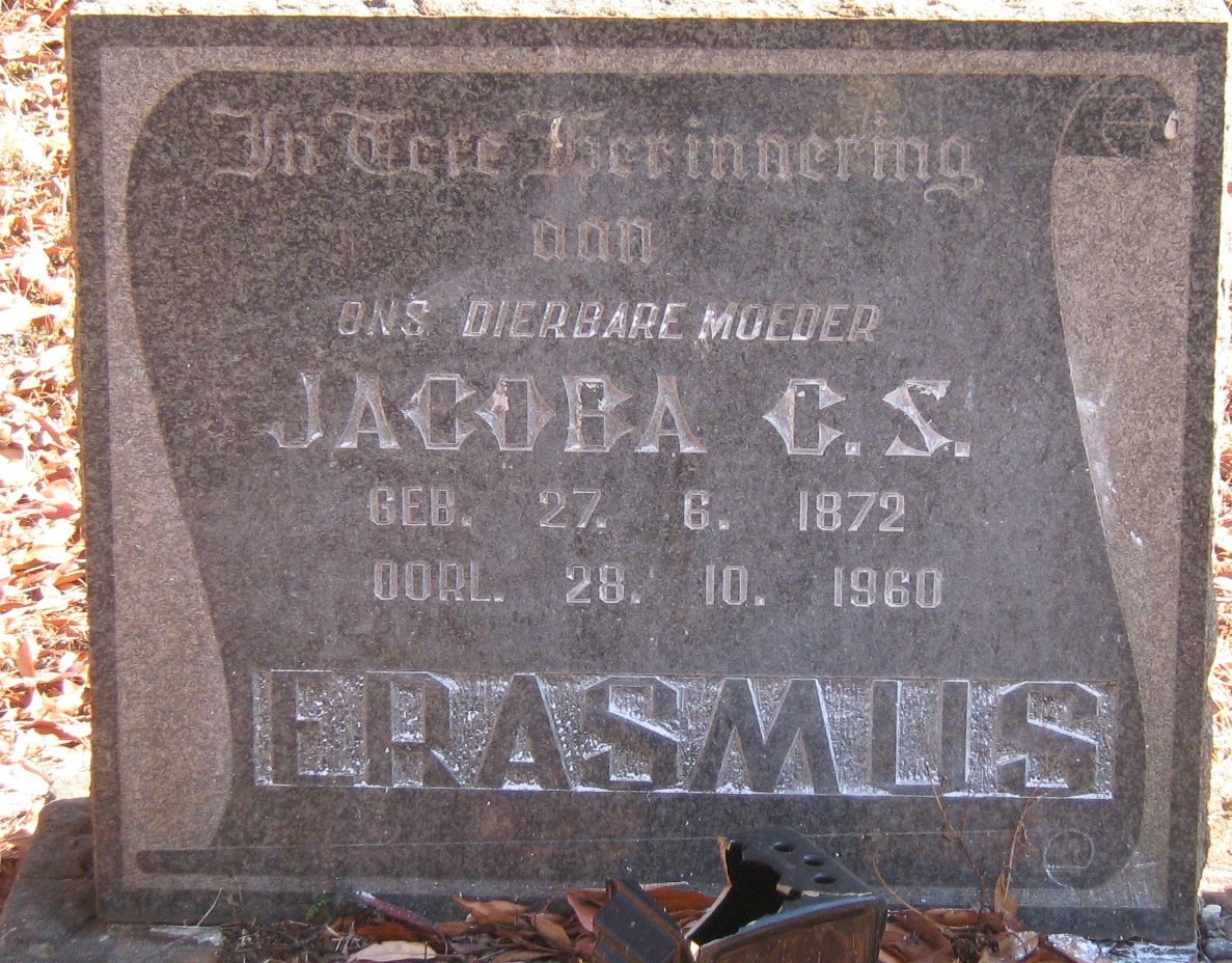 ERASMUS Jacoba C.S. 1872-1960
