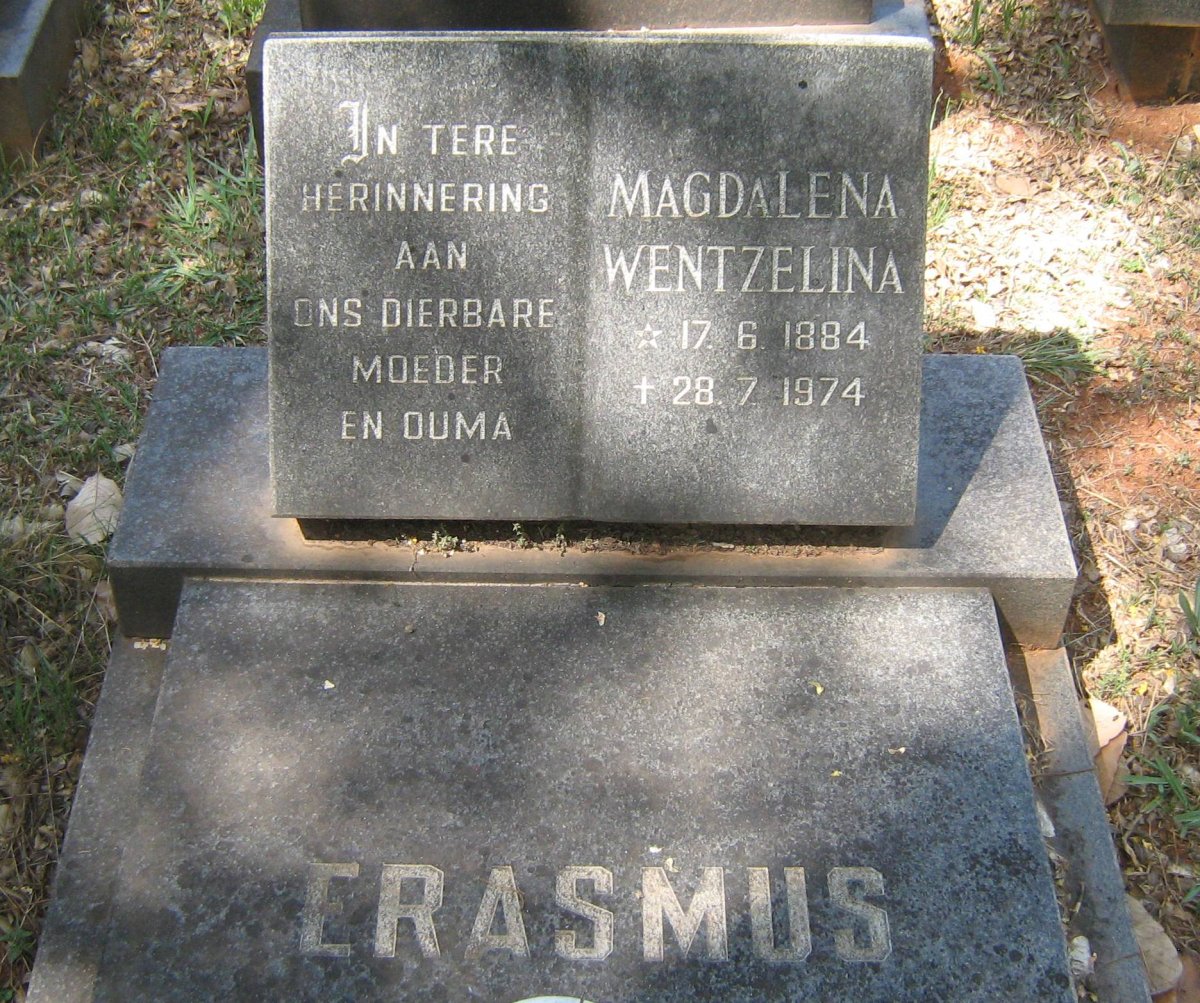 ERASMUS Magdalena Wentzelina 1884-1974