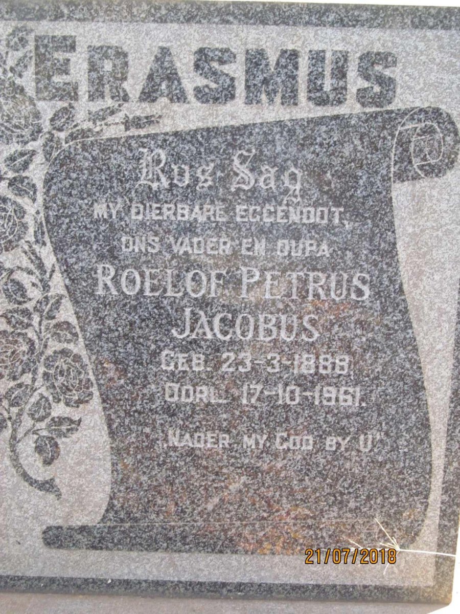 ERASMUS Roelof Petrus Jacobus 1888-1961