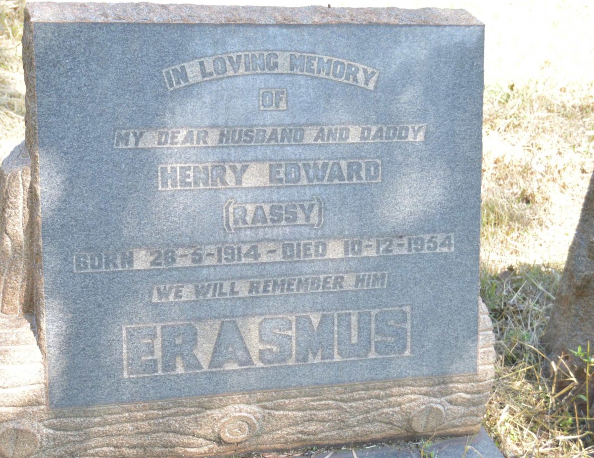 ERASMUS Henry Edward 1914-1954