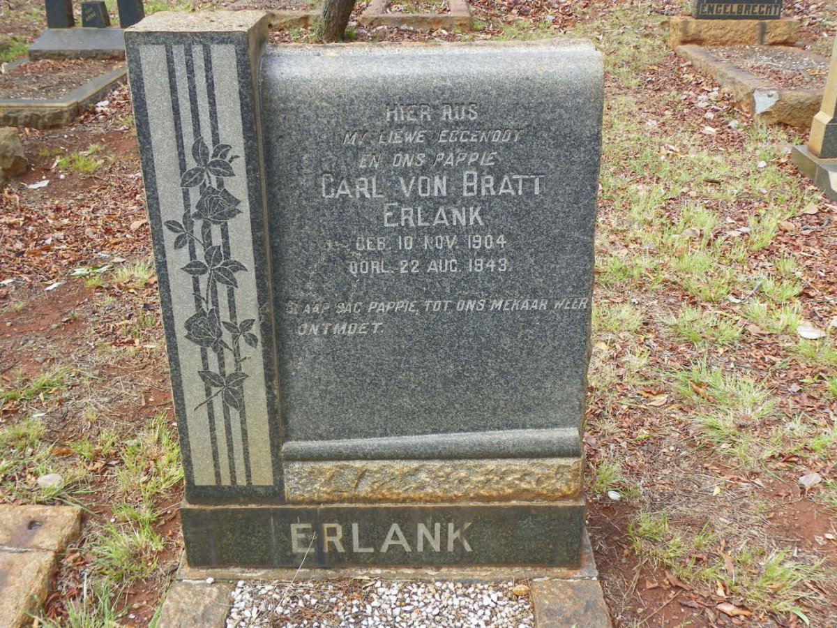 ERLANK Carl Von Bratt 1904-1943