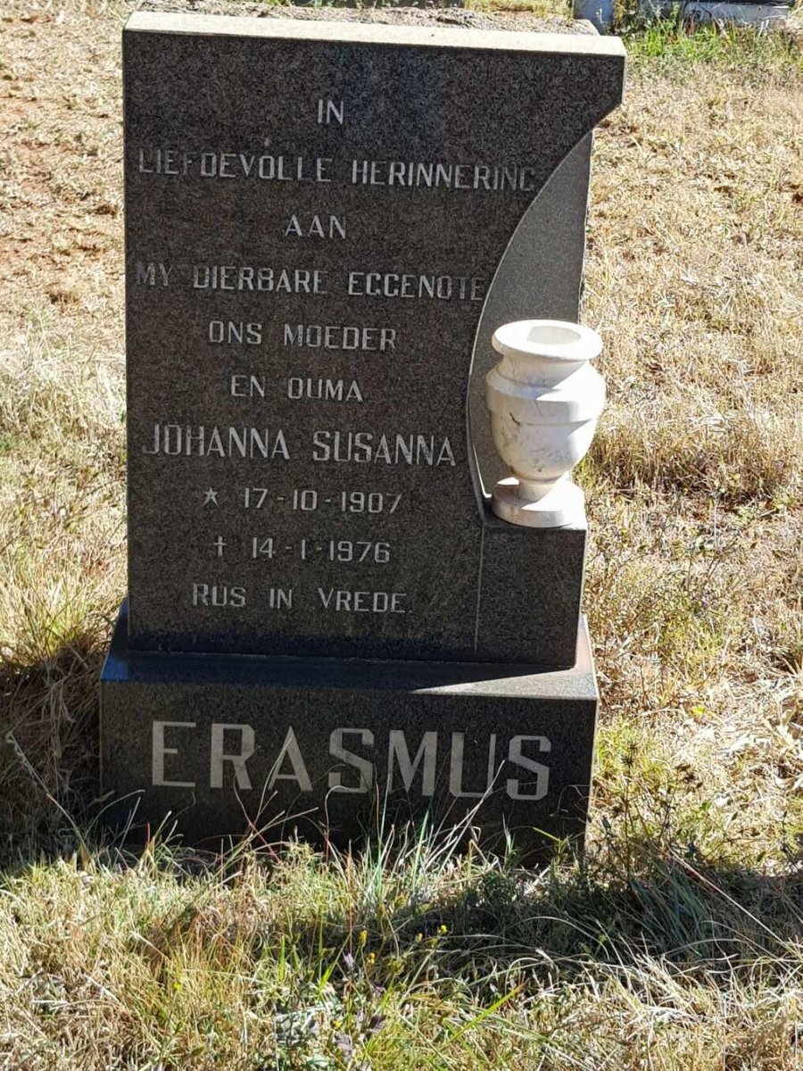 ERASMUS Johanna Susanna 1907-1976