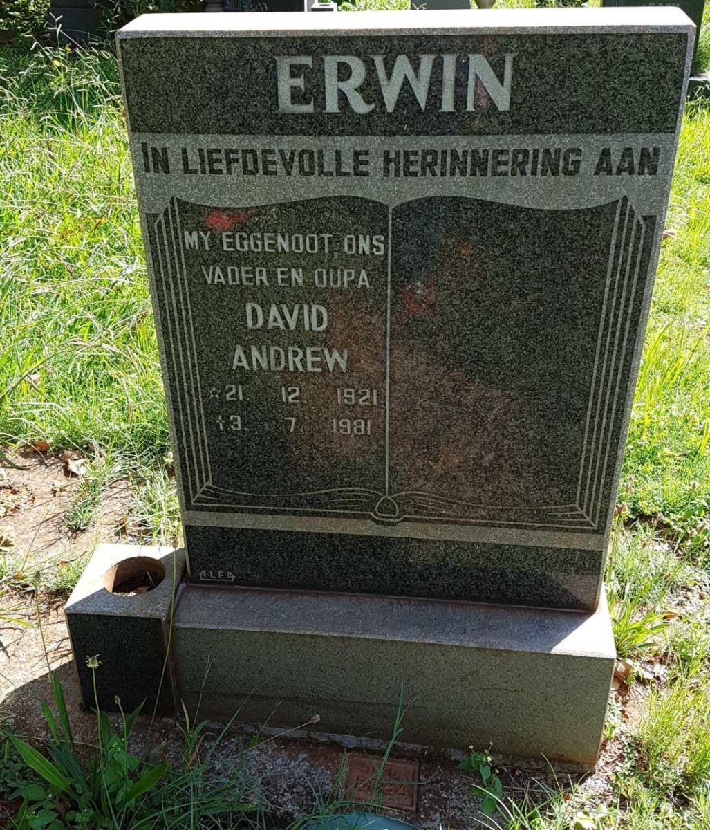 ERWIN David Andrew 1921-1981