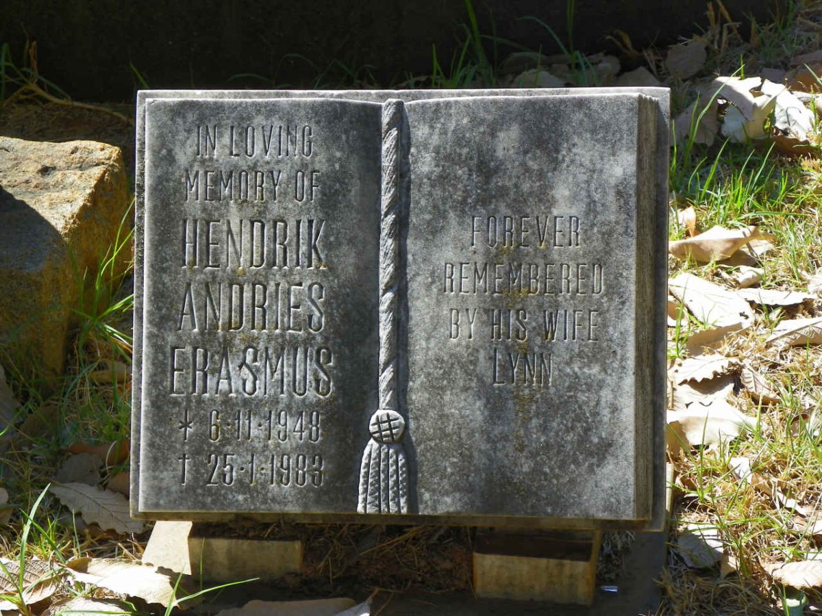 ERASMUS Hendrik Andries 1948-1983
