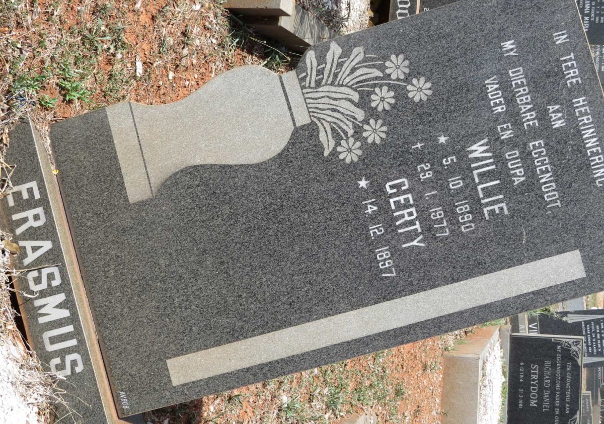 ERASMUS Willie 1890-1977 &amp; Gerty 1897-