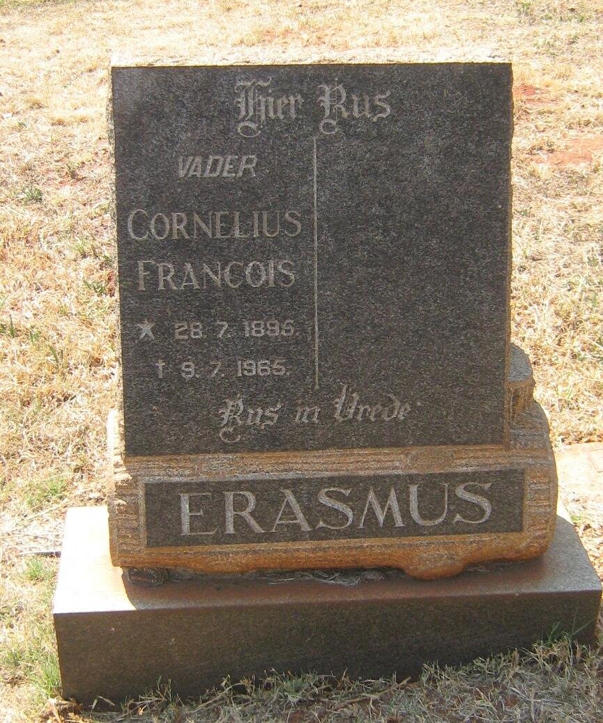 ERASMUS Cornelius Francois 1895-1965