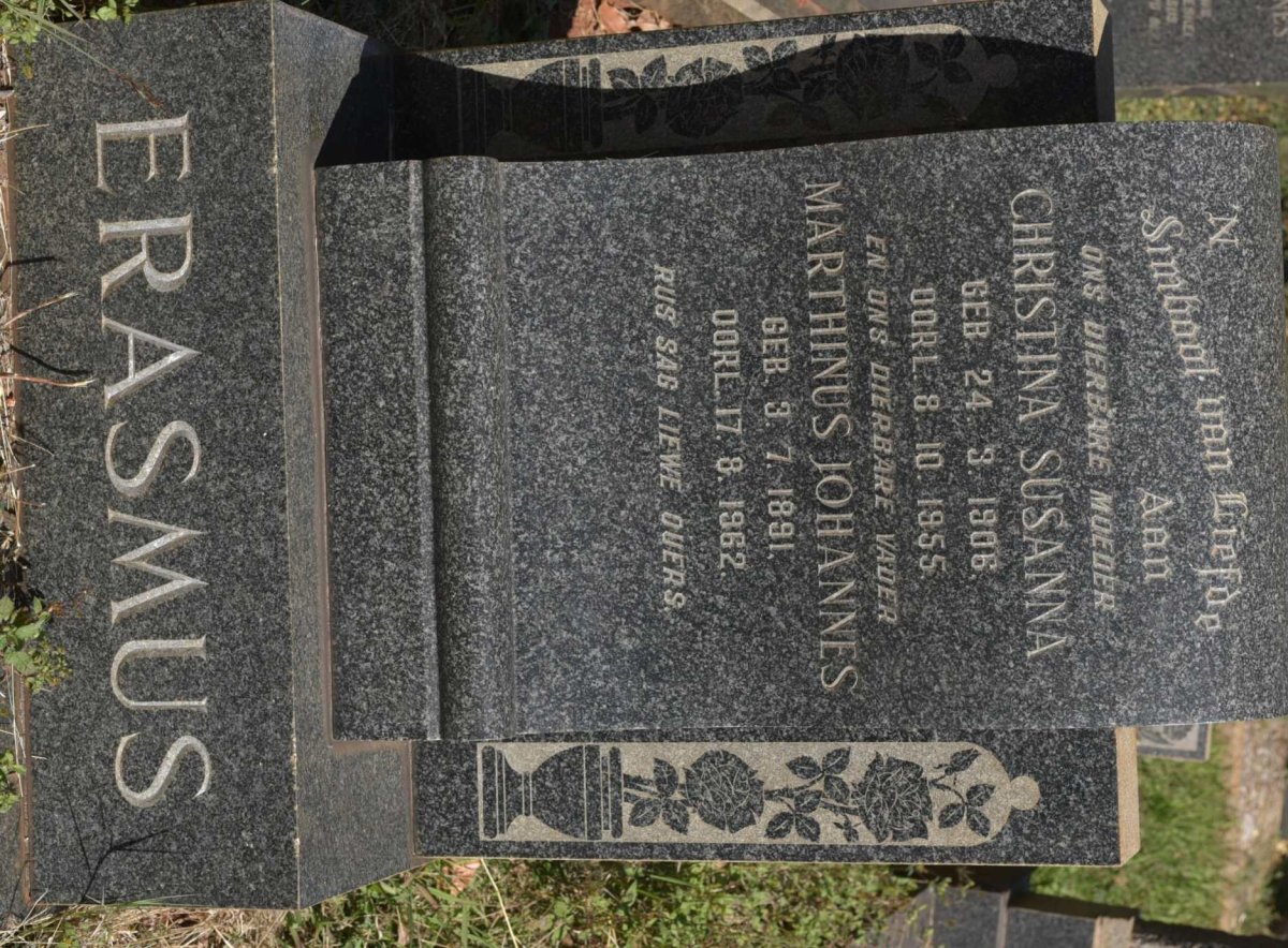 ERASMUS Marthinus Johannes 1891-1962 &amp; Christina Susanna 1906-1955