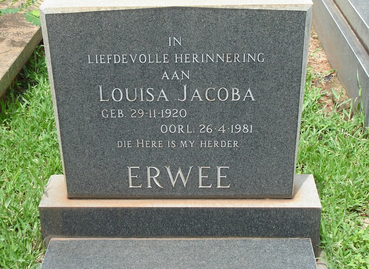 ERWEE Louisa Jacoba 1920-1981