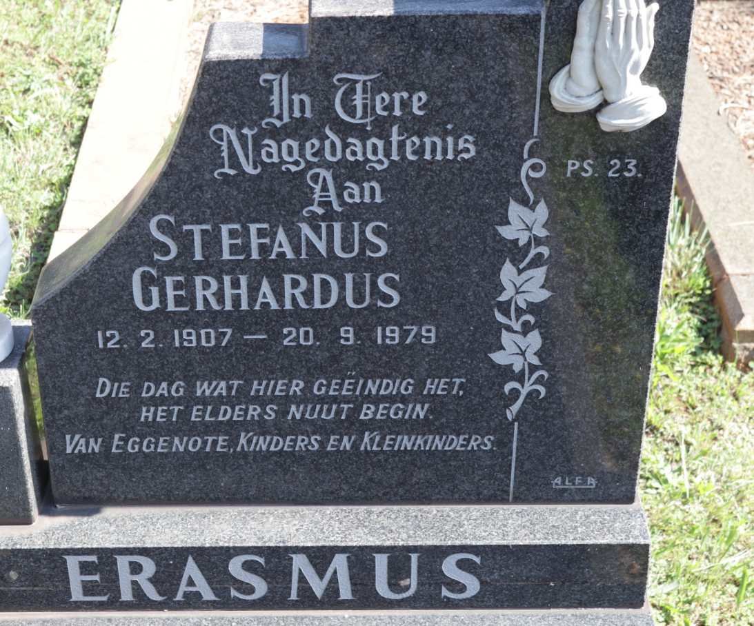 ERASMUS Stefanus Gerhardus 1907-1979