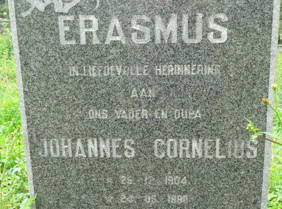 ERASMUS Johannes Cornelius 1904-1990