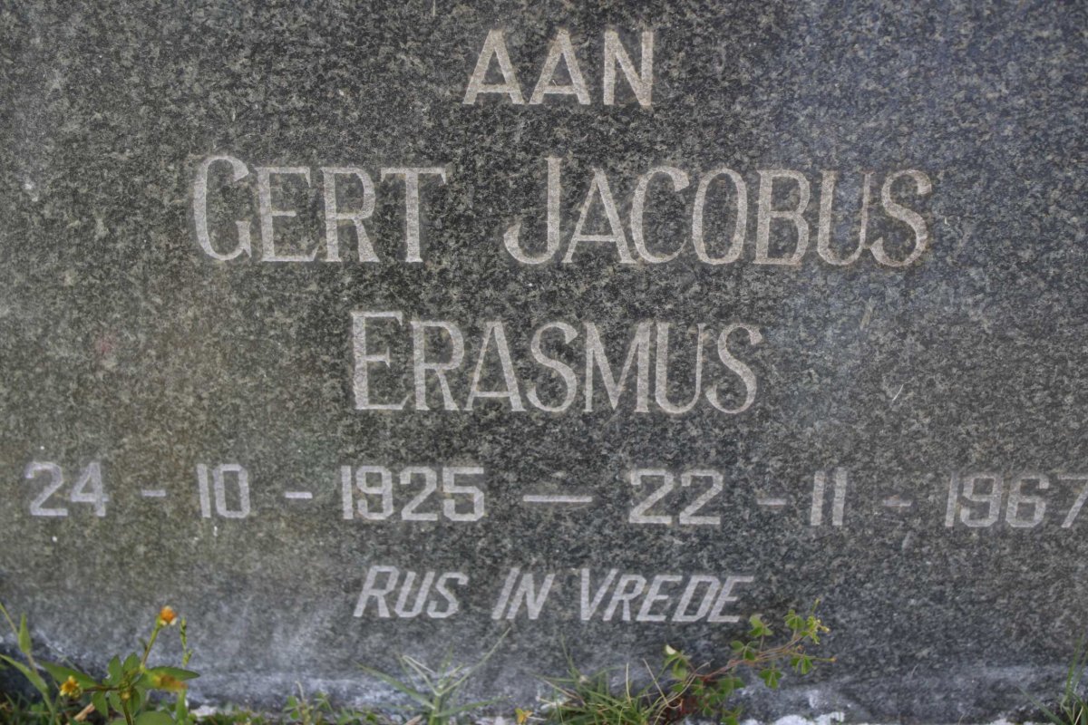 ERASMUS Gert Jacobus 1925-1967