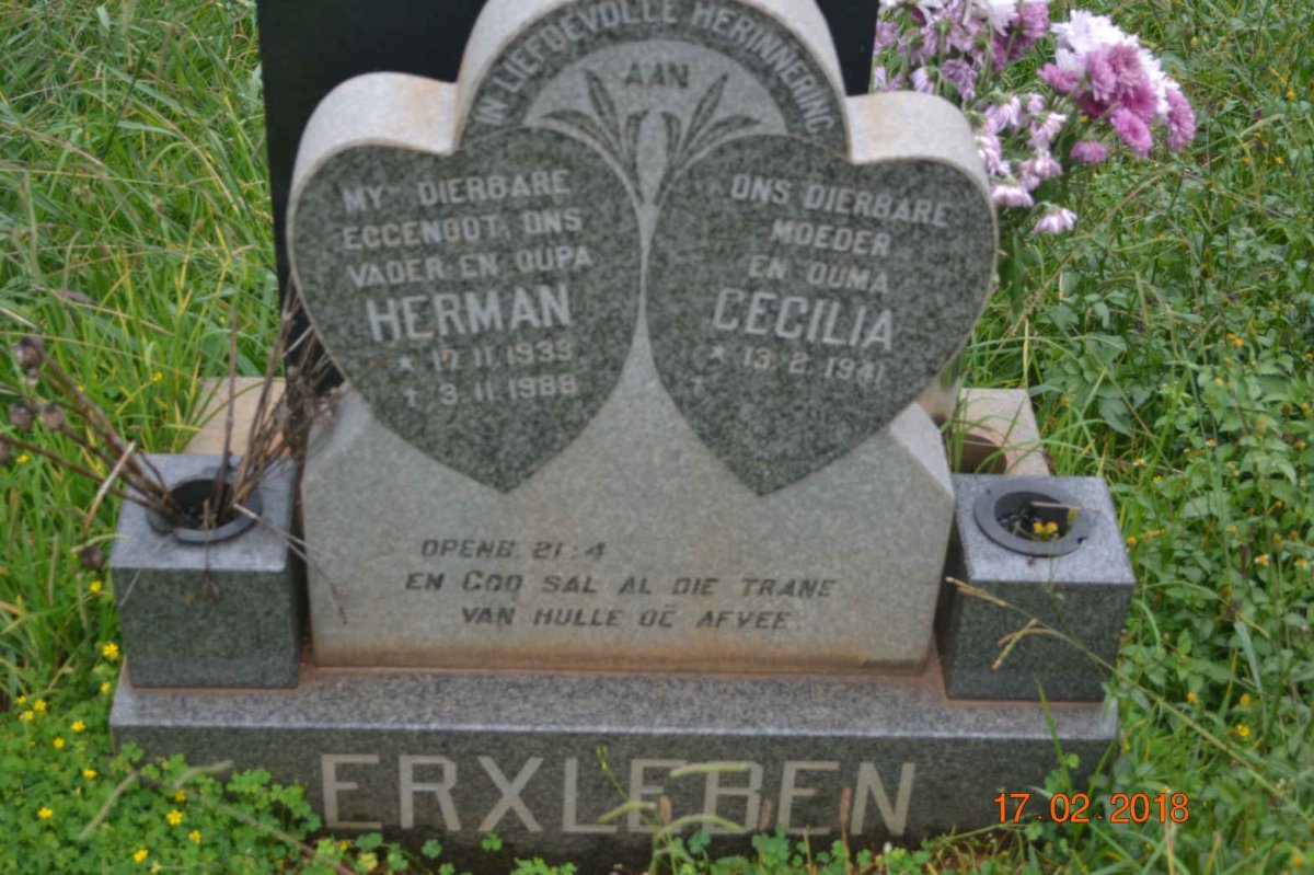 ERXLEBEN Herman 1933-1988 &amp; Cecilia 1941-
