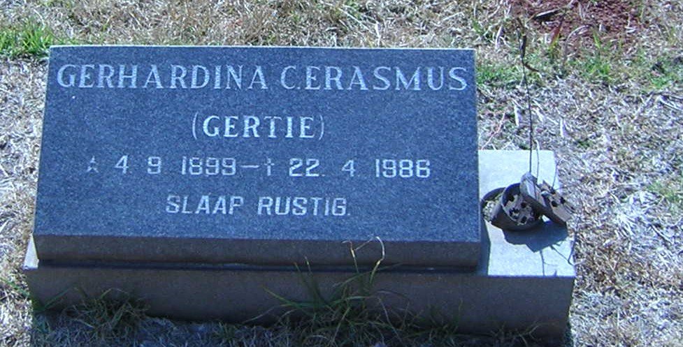 ERASMUS Gerhardina C. 1899-1986