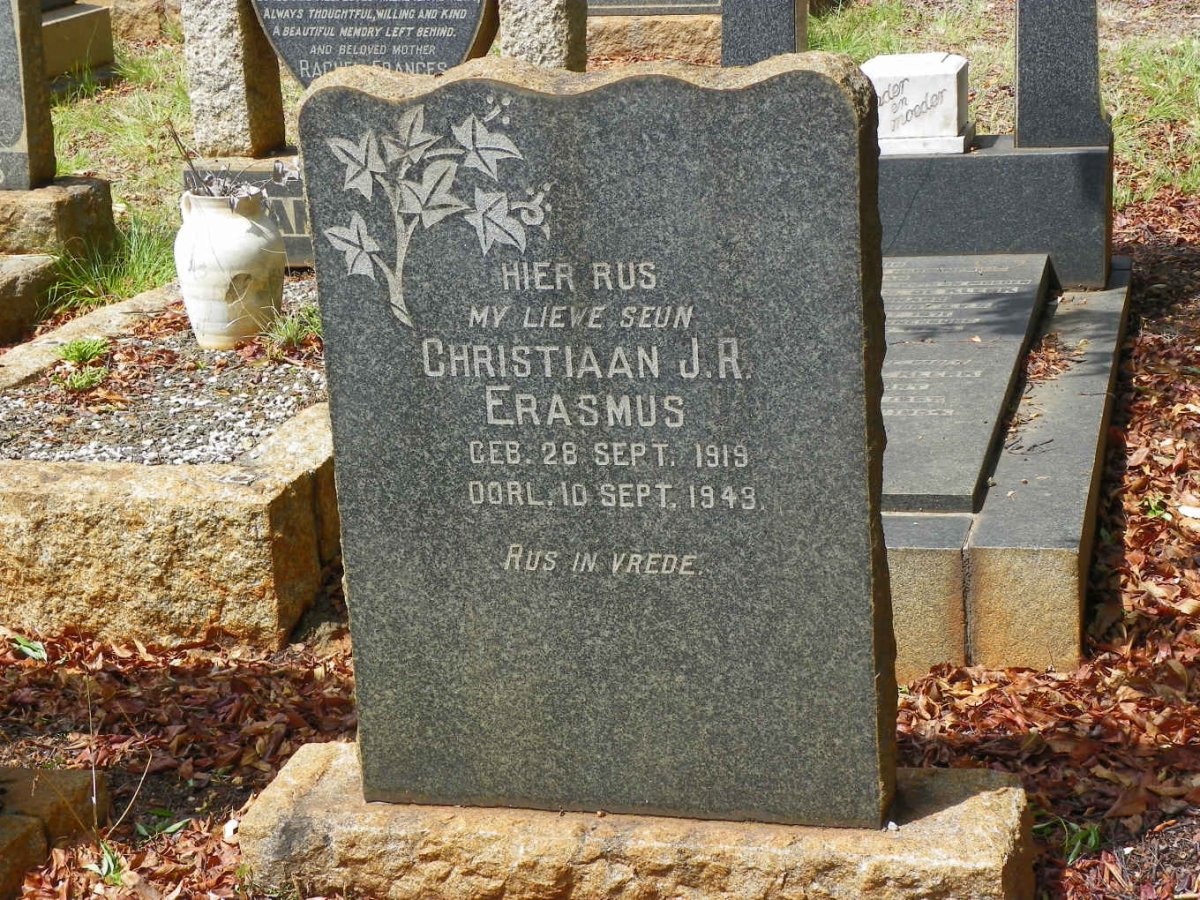 ERASMUS Christiaan J.R. 1919-1943