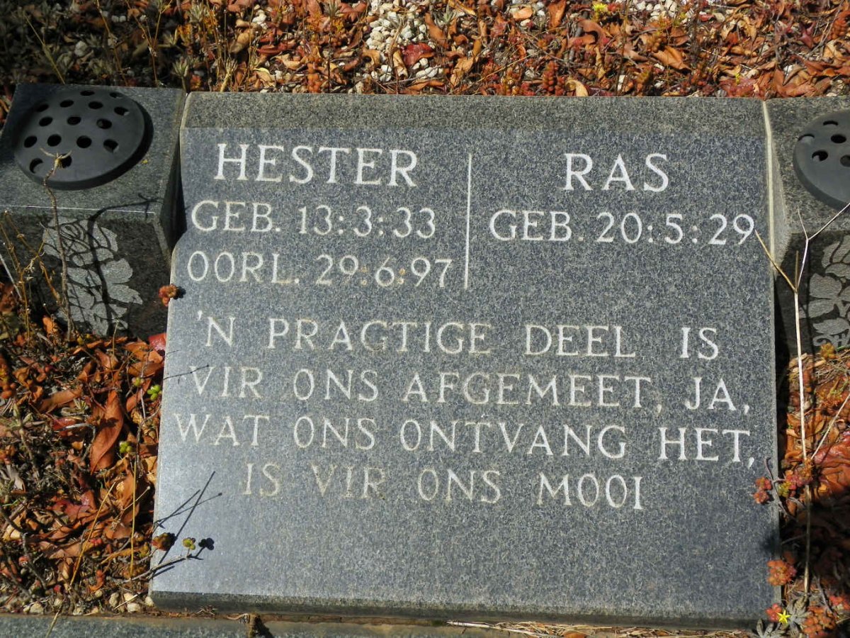 ERASMUS Ras 1929- & Hester 1933-1997