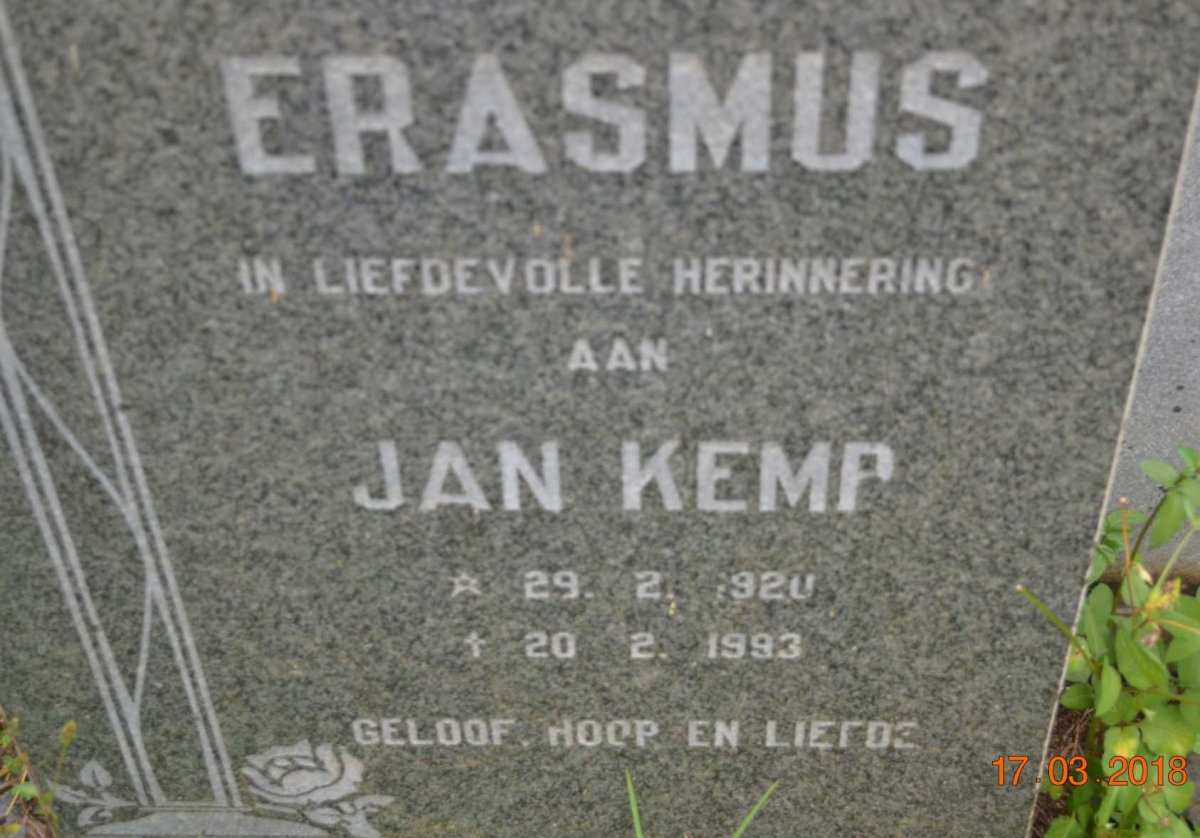 ERASMUS Jan Kemp 1920-1993