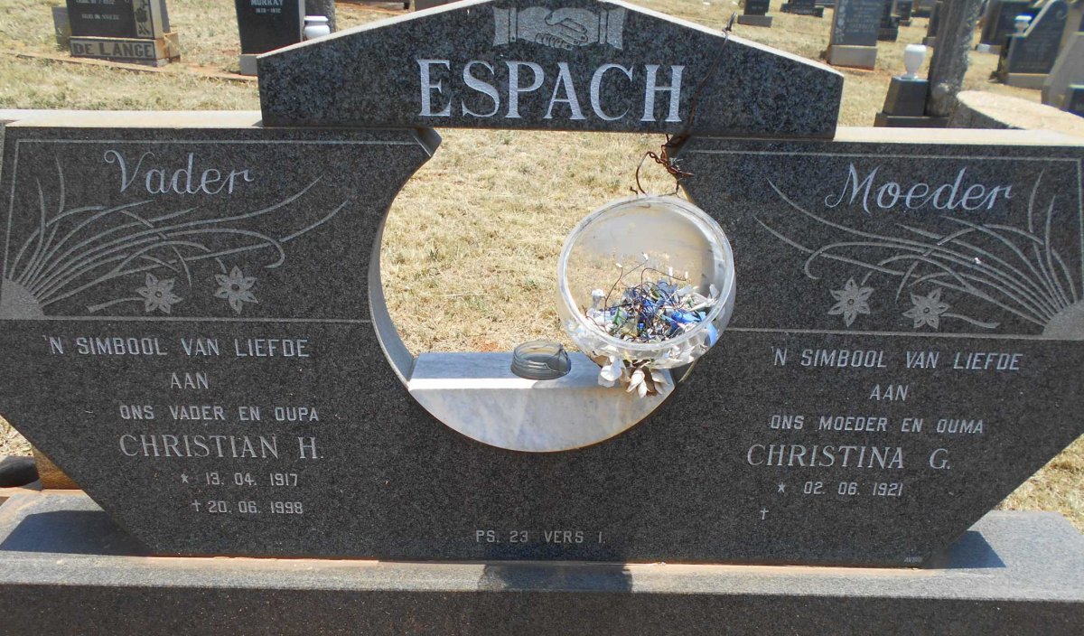 ESPACH Christian H. 1917-1998 &amp; Christina G. 1921-