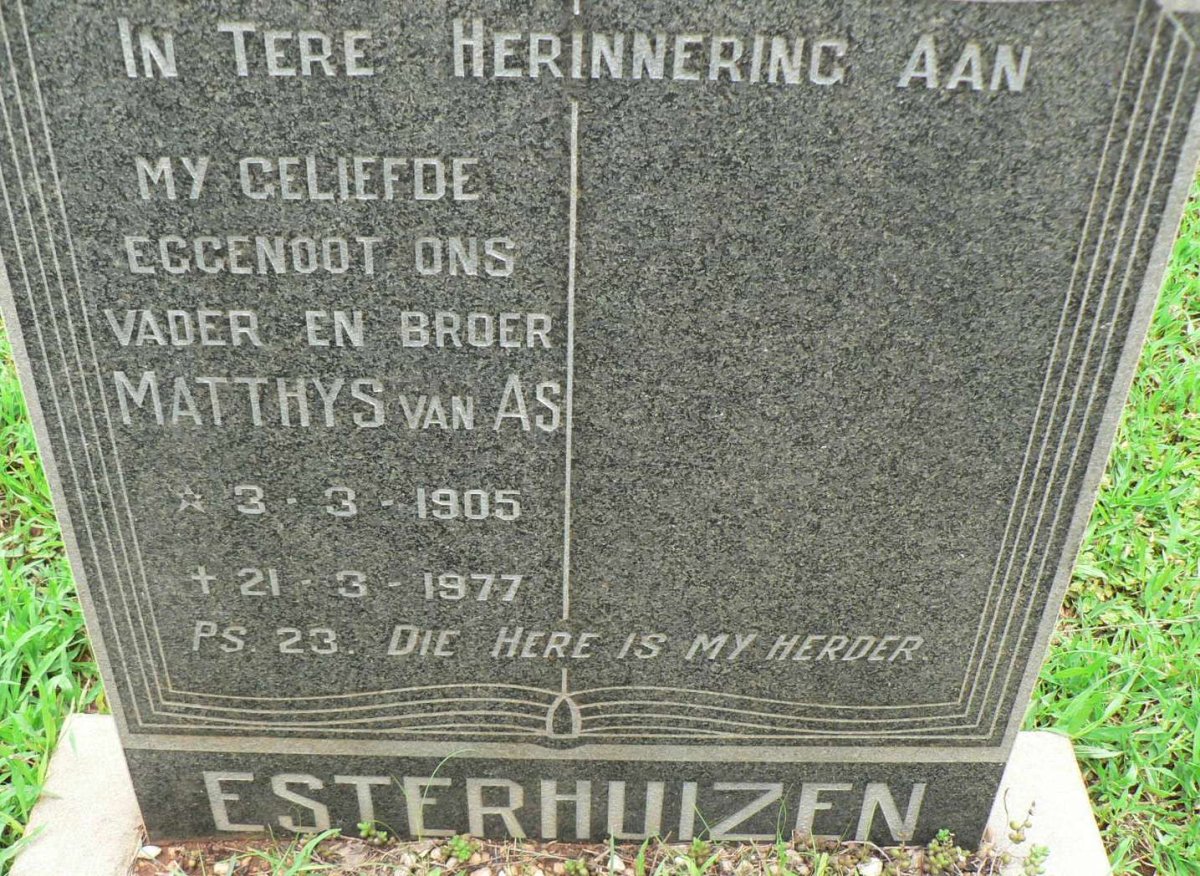 ESTERHUIZEN Matthys van As 1905-1977