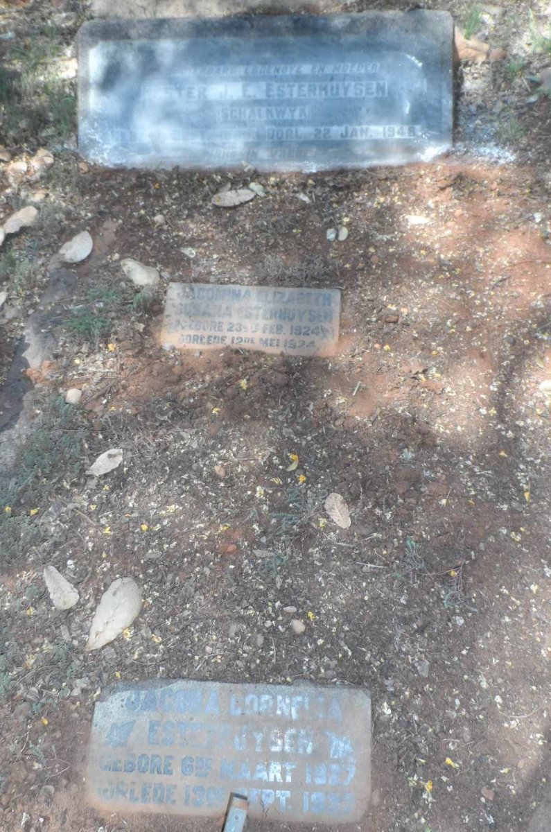 ESTERHUYSEN Hester J.E. nee SCHALKWYK -1948 :: ESTERHUYSEN Jacomina Elizabeth Susana 1924-1924 :: ESTERHUYSEN Jacoba Cornelia 1927-1927