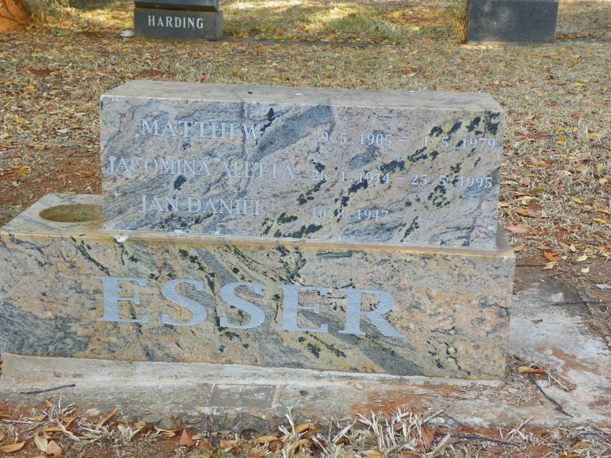 ESSER Matthew 1905-1979 ::  ESSER Jacomina Aletta 1914-1995 :: ESSER Jan Daniel  1947-