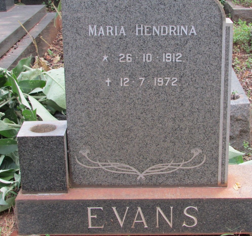 EVANS Maria Hendrina 1912-1972