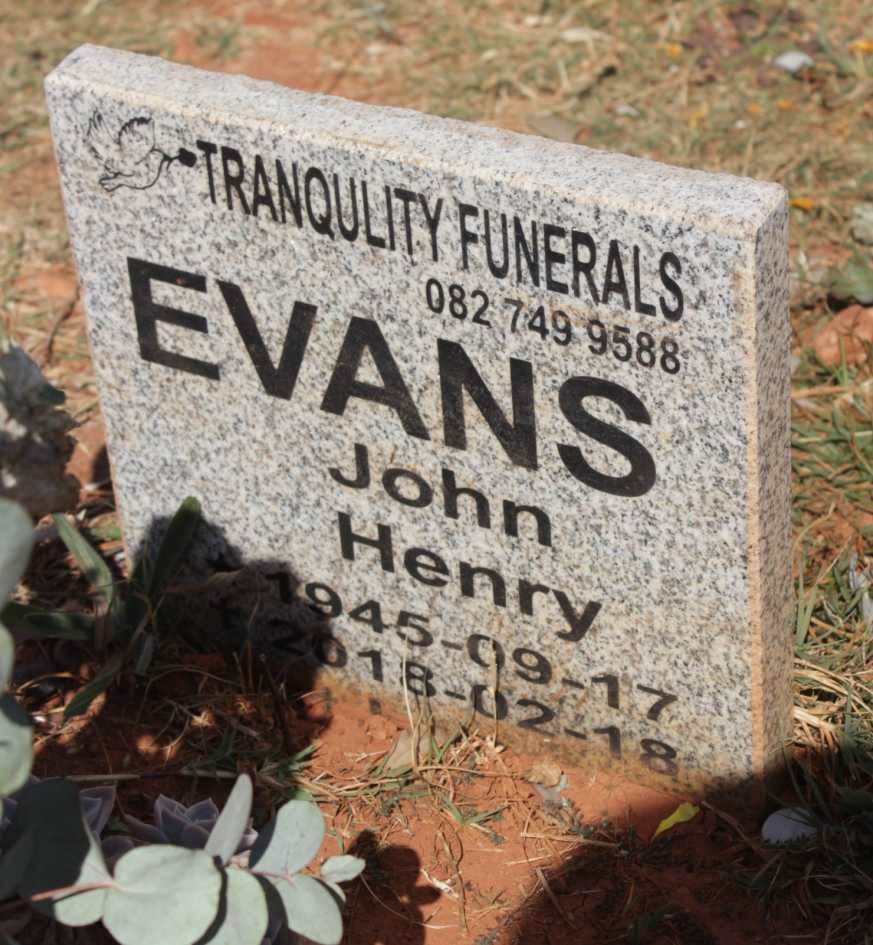 EVANS John Henry 1945-2018