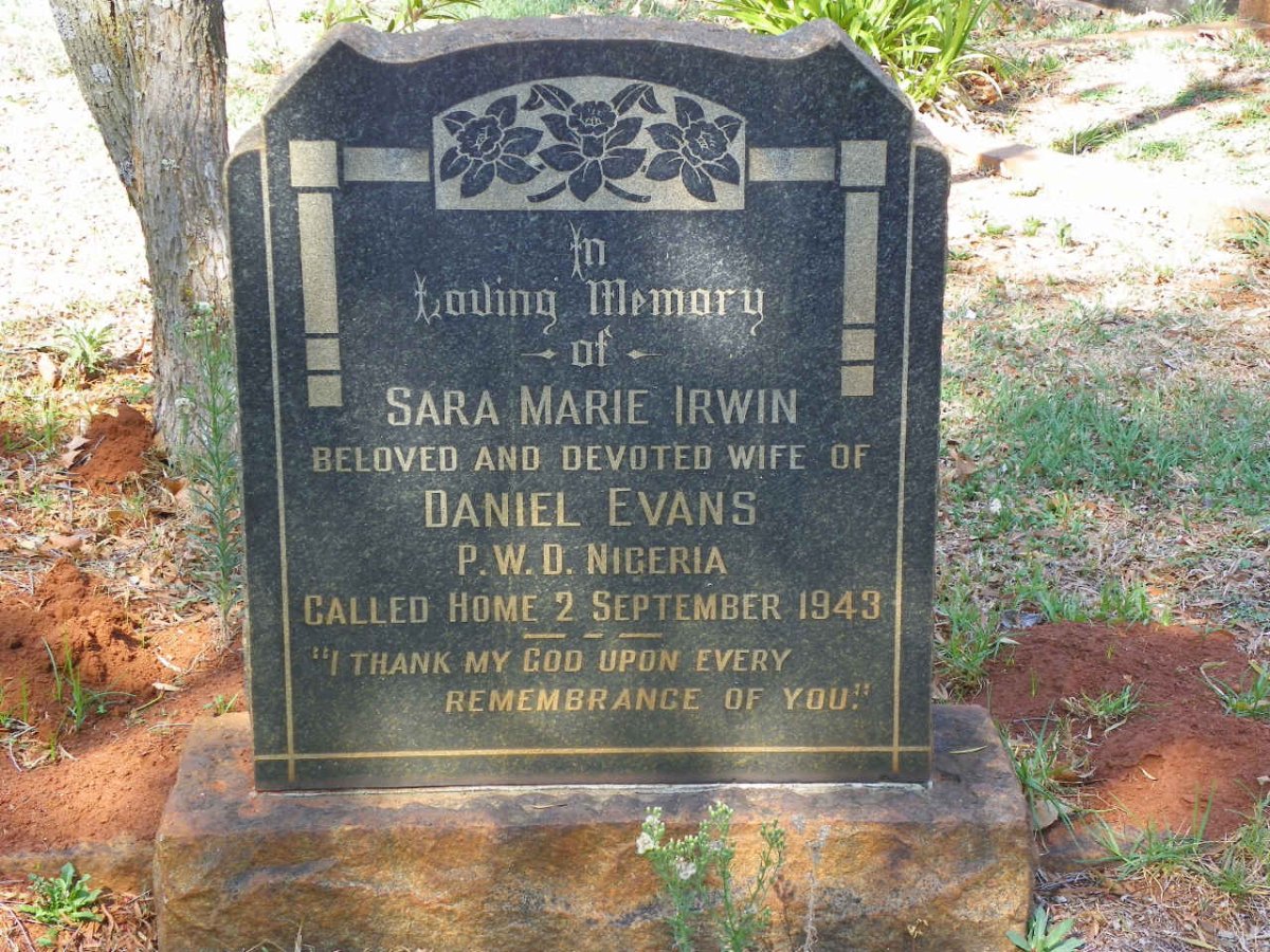 EVANS Sara Marie nee IRWIN -1943