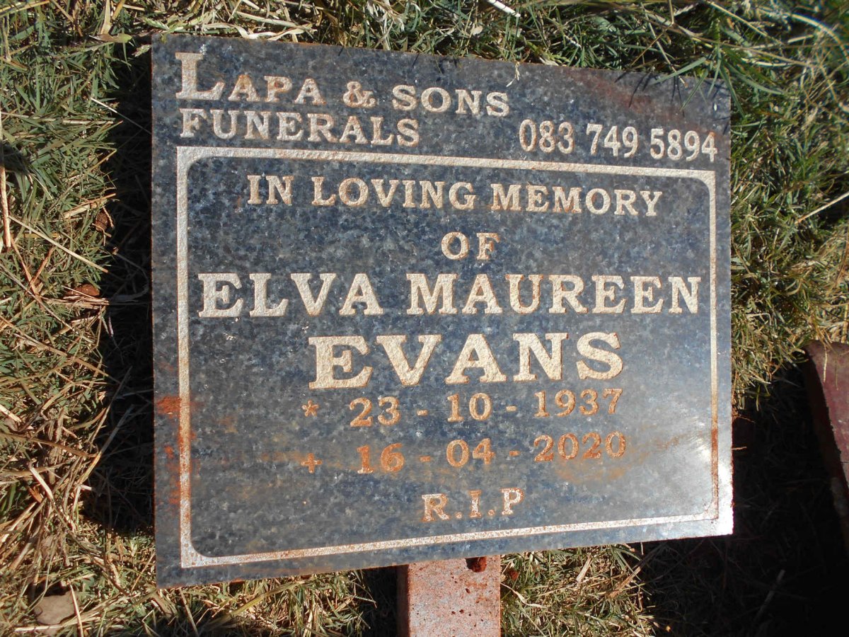 EVANS Elva Maureen 1937-2020