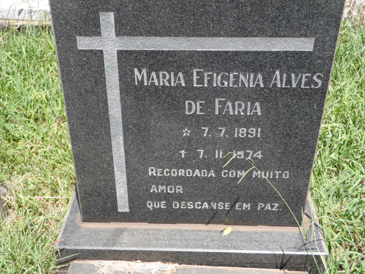 FARIA Maria Efigenia Alves, de 1891-1974