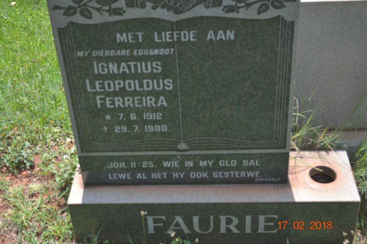 FAURIE Ignatius Leopoldus Ferreira 1912-1988
