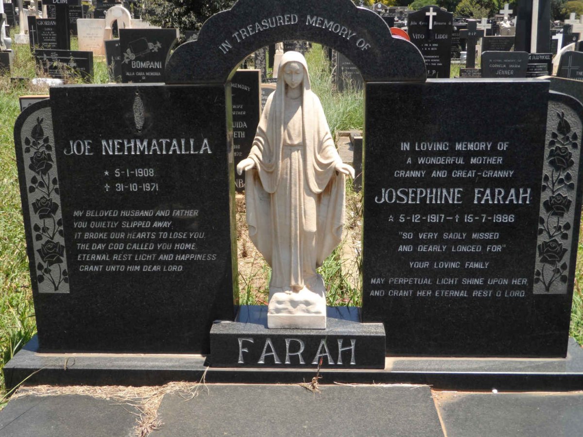 FARAH Joe Nehmatalla 1908-1971 &amp; Josephine 1917-1986