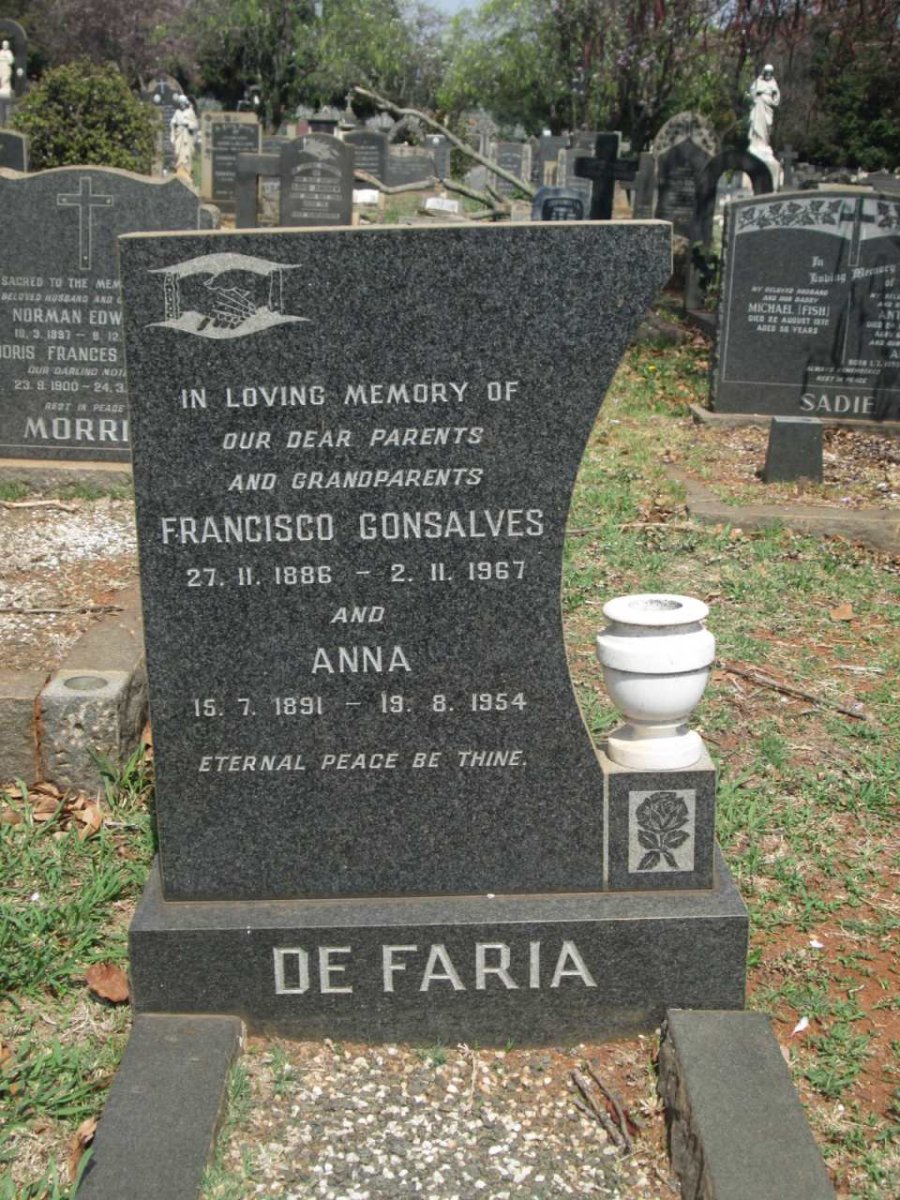 FARIA Francisco Gonsalves, de 1886-1967 &amp; Anna 1891-1954