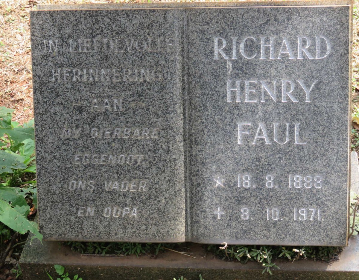 FAUL Richard Henry 1888-1971