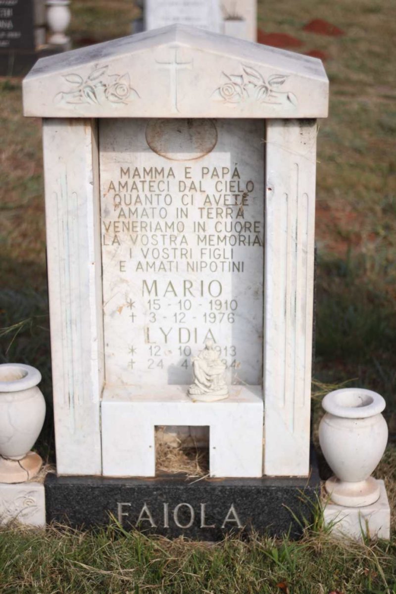 FAIOLA Mario 1910-1976 &amp; Lydia 1913-1984