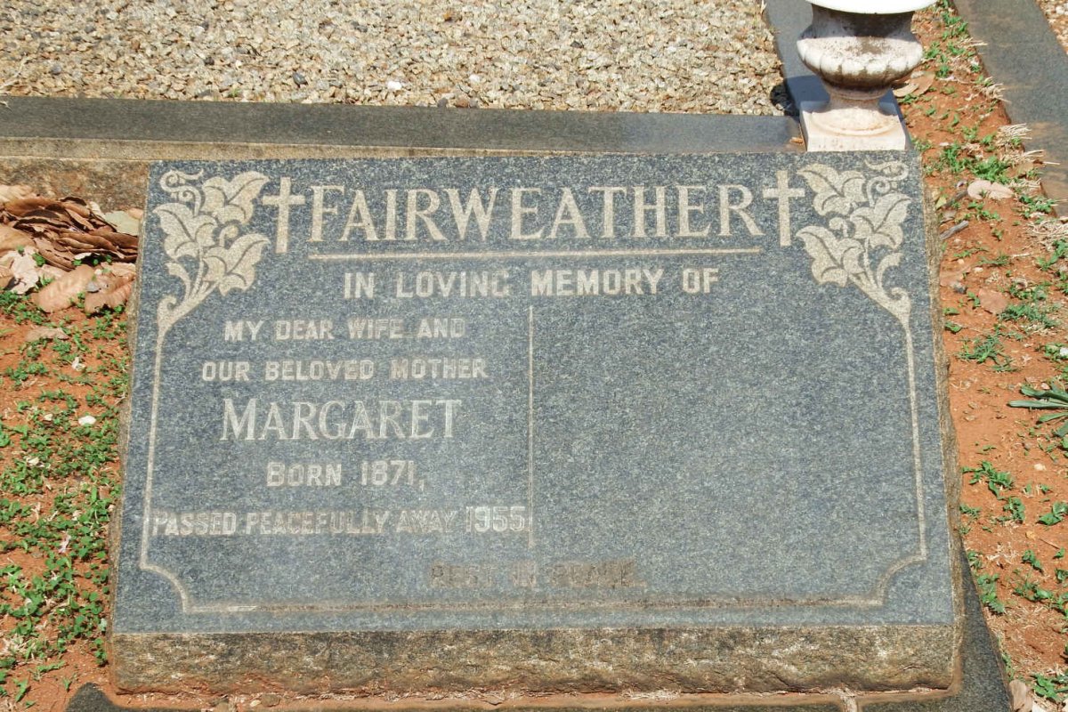 FAIRWEATHER Margaret 1871-1955